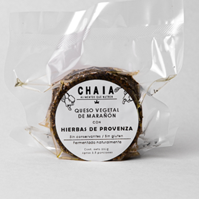 Queso vegetal de marañón del vichada hierbas de provenza